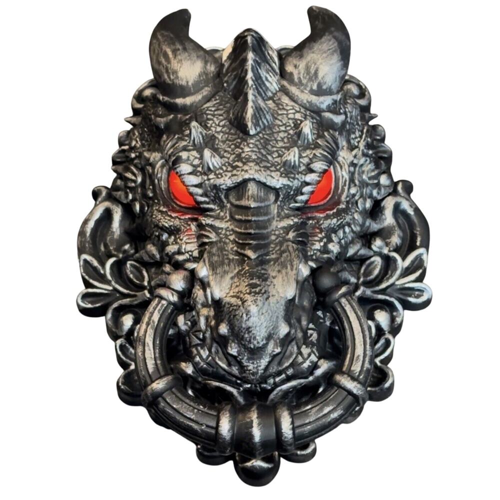 PAC Halloween Dragon/Gargoyle Door Knocker Animated Lights, Phrases, Sounds Prop